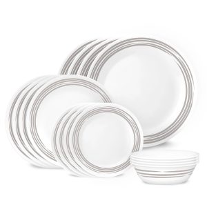 Corelle® Brushed Silver 16-piece Dinnerware Set. Service for 4
